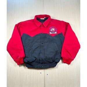 Westark Gathering Of Nations Pow‎ Wow Jacket Mens Medium Blue Red Quilted Lined